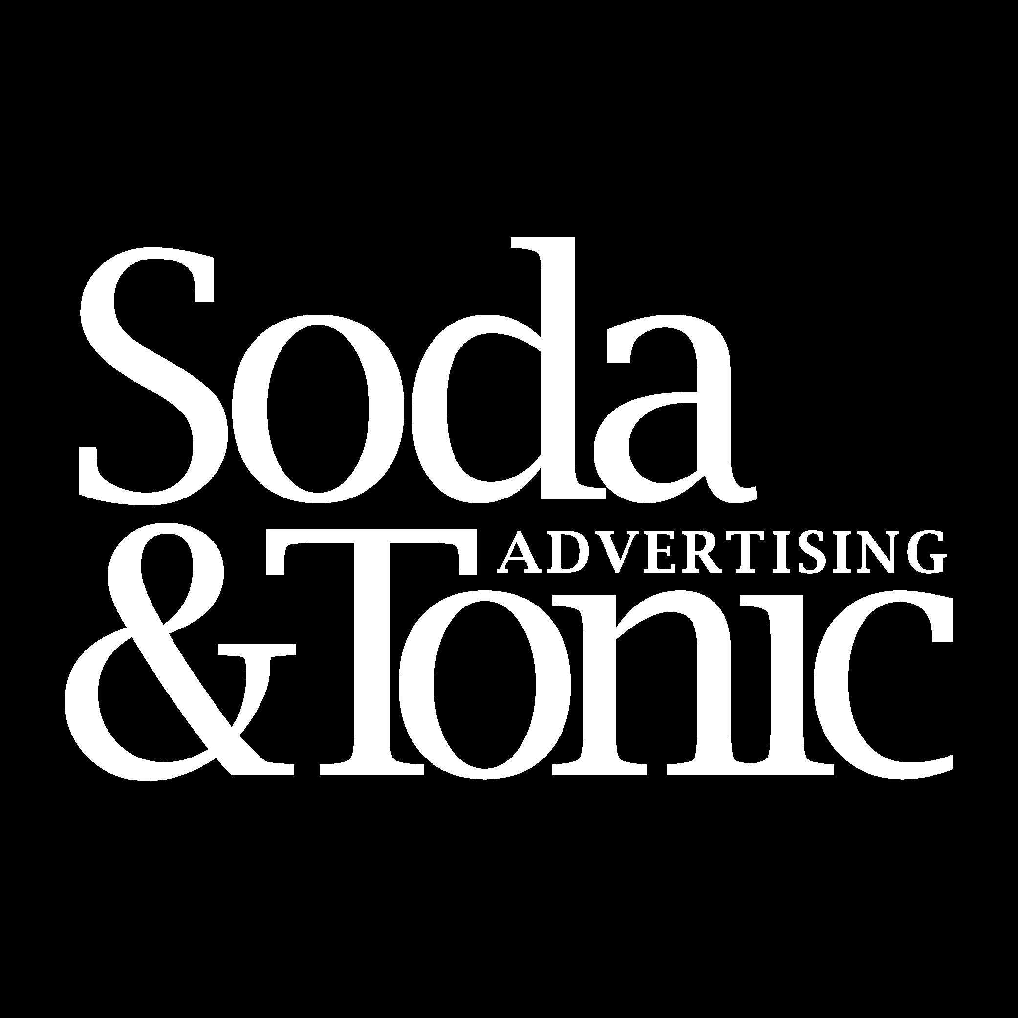 Soda & Tonic Inc. White Logo Vector Logo